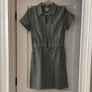 Zip-front chino dress